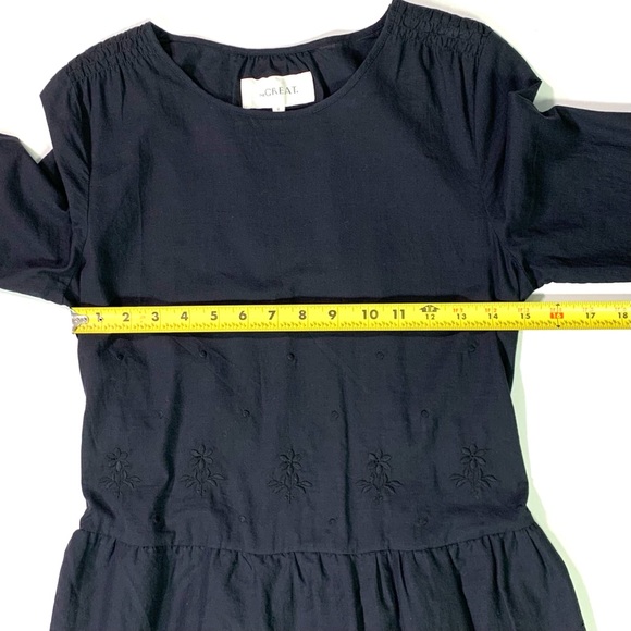 The Great. The Dolly Dress Black Eyelet Cotton - Picture 10 of 14